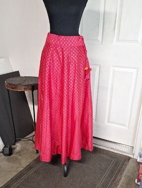 Janasya Women's Festive Flowy Tiered Maxi Skirt Size Small